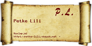 Petke Lili névjegykártya
